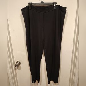 J. Jill Women's Black Stretch Ponte Knit Split Hem Pull-On Pants Sz 2X Casual